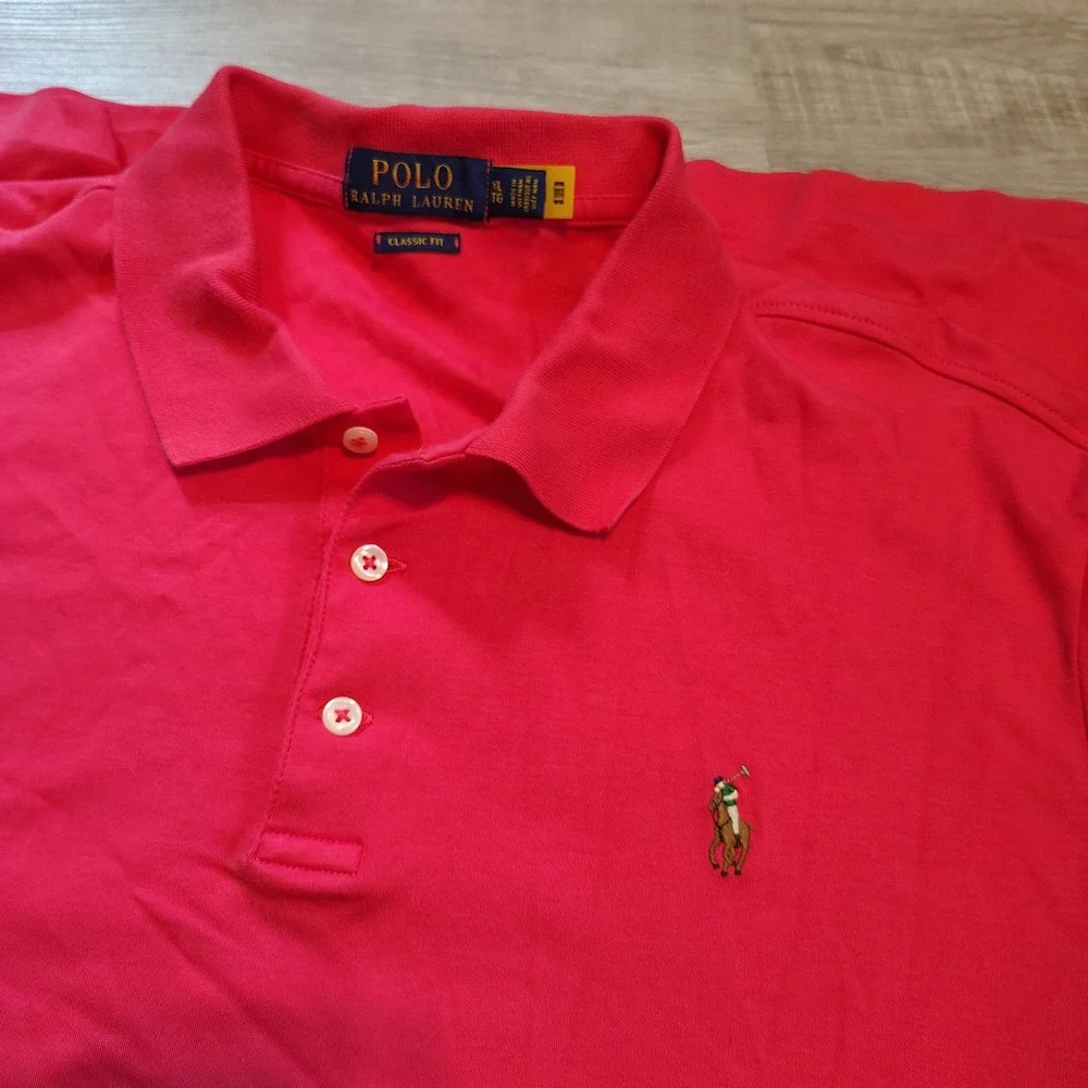 Polo Ralph Lauren XL Classic Fit Red Short Sleeve Pique Polo Shirt Pony Logo